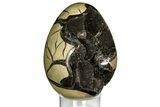 Septarian Dragon Egg Geode - Black Crystals #157897-1